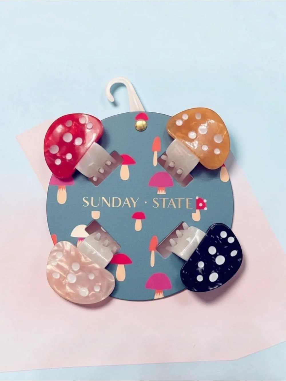 Sunday State Mushroom Claw Hair Clips New With Tags
